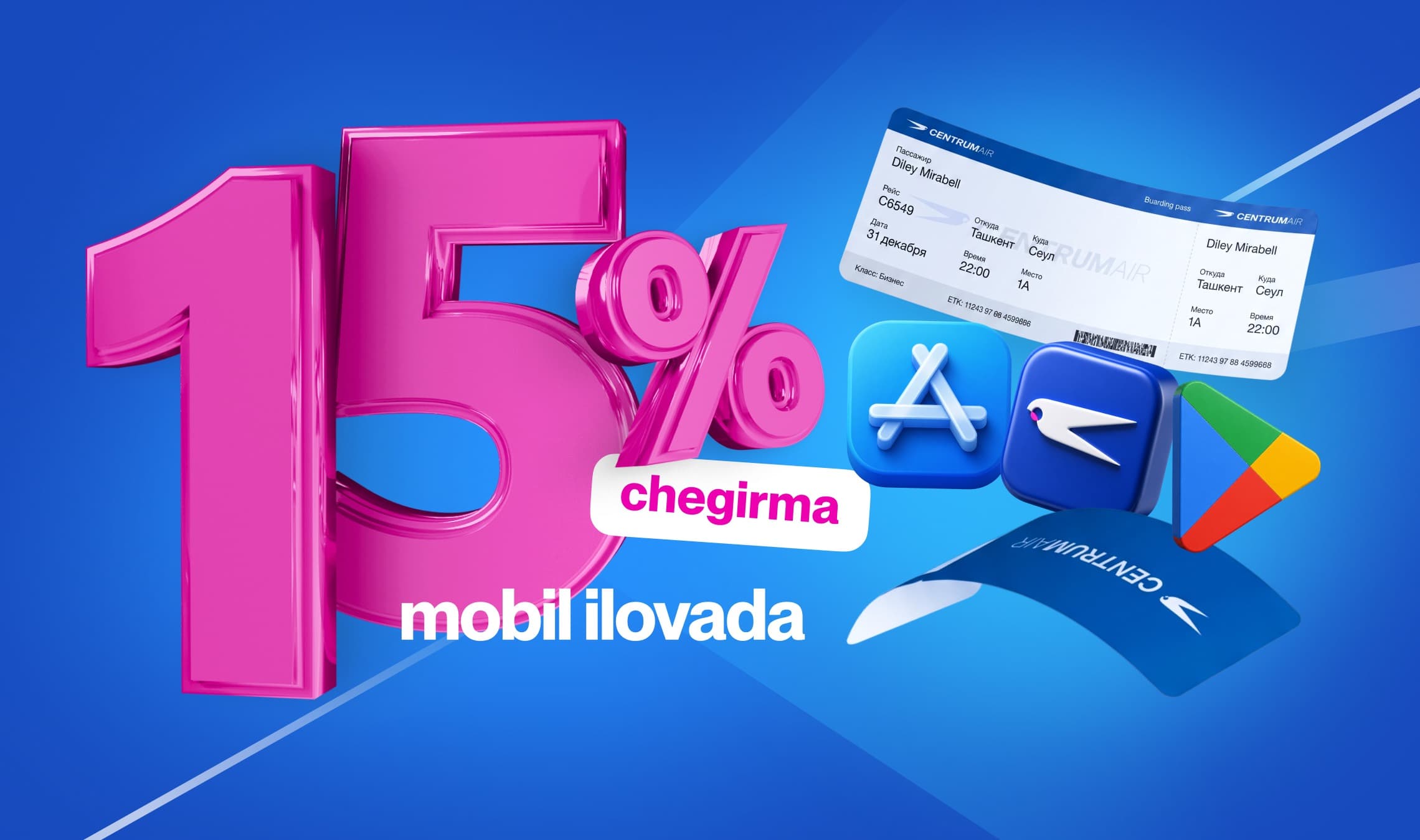 Centrum Air Offers 15% Discount on Airfare When Purchasing  Through Mobile App